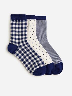 J.Crew Tartan bootie Socks three-pack